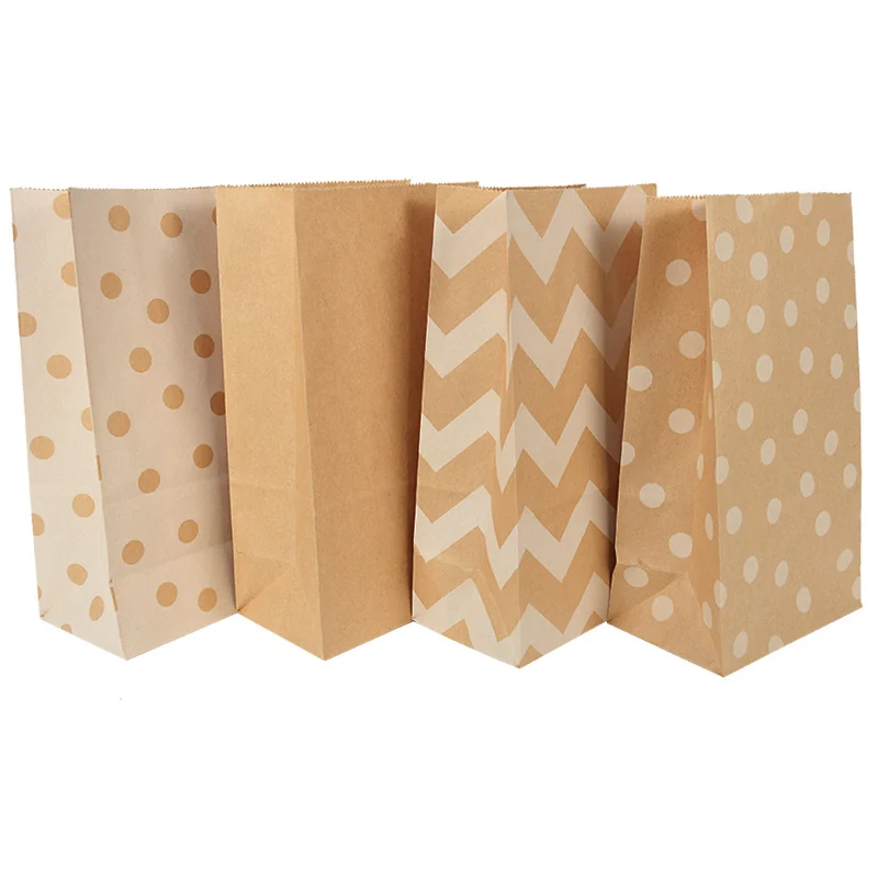 10/20Pcs Kraft Paper Candy Cookie Bags Snack Gift Packaging Wedding Birthday Party Treat Bags Baby Shower Christmas Decor Supply