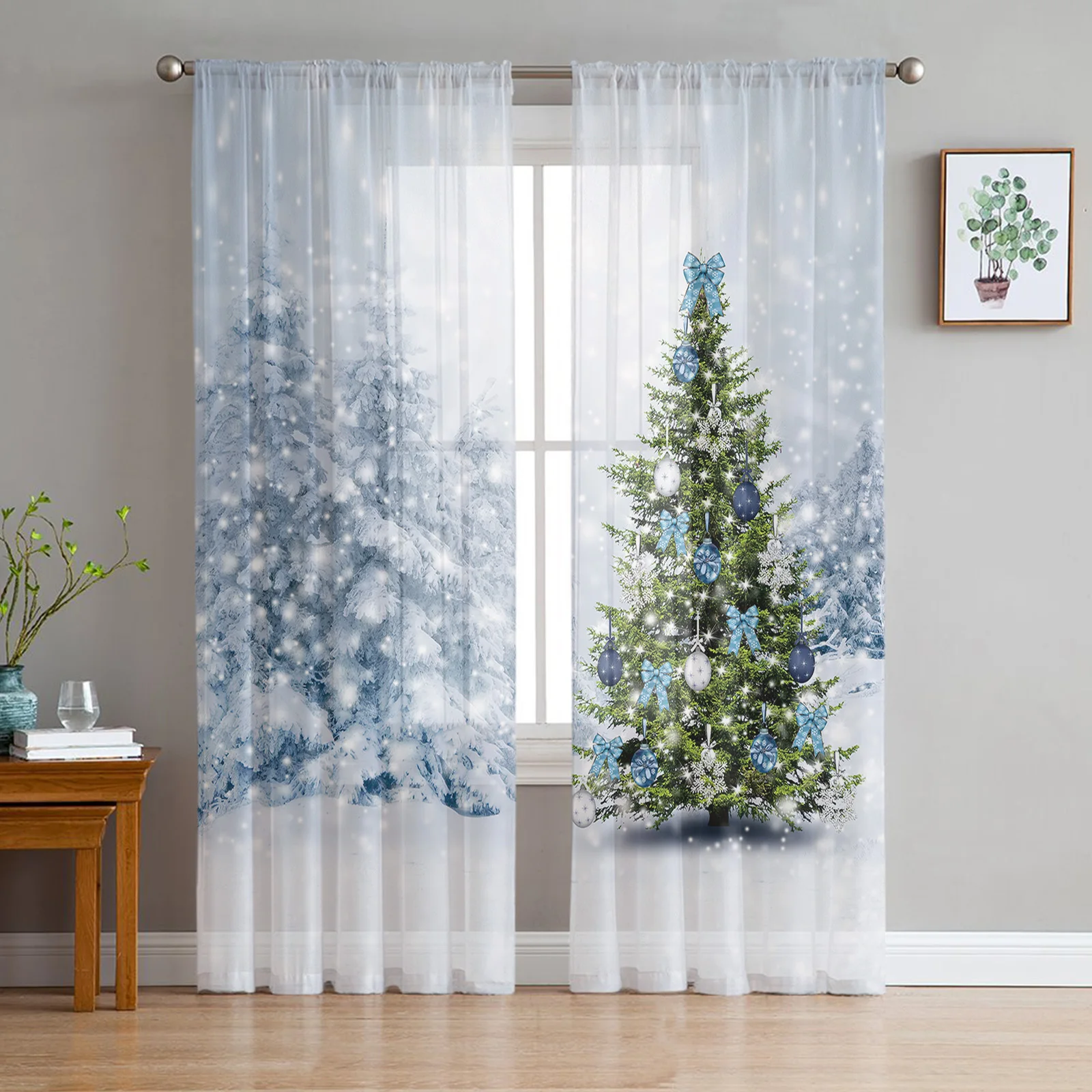 Christmas Curtains Living Room Curtains Christmas Tree Christmas