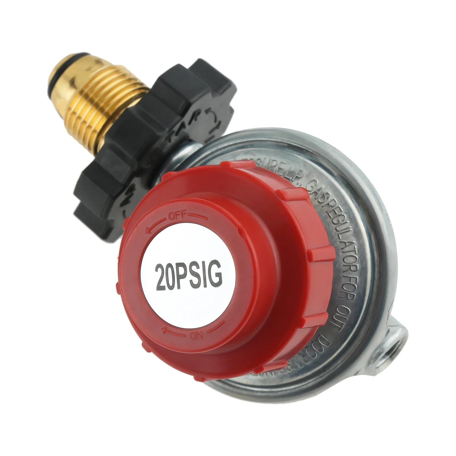 0-20Psi POL High Pressure Adjustable Propane Regulator Valve 5/16"&1/4" Hose Barb Connector 1/4" NPT & 3/8" Flare Male Fitting