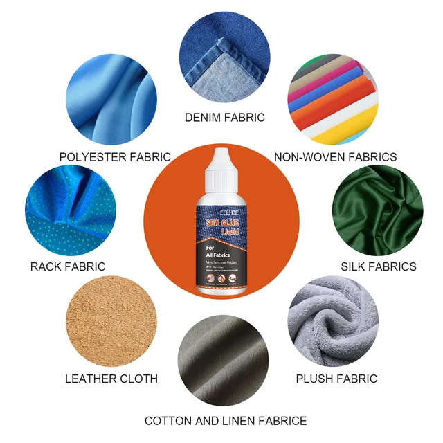 30ml High Viscosity Strength Fabric Glue Sewing Clothes Mending Glue 30s  Quick Dry Washable Ironing Adhesive Non-toxic Safe Glue