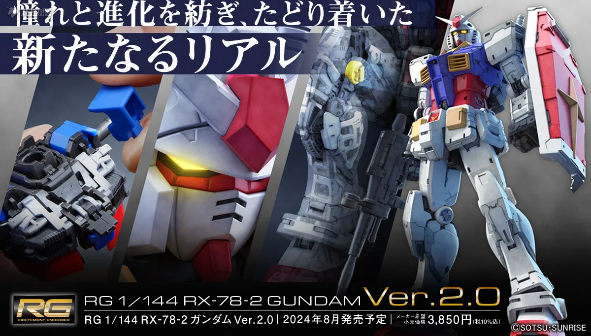 RG 1/144 RX-78-2 Gundam Ver.2.0 First Gundam Model Kits BANDAI