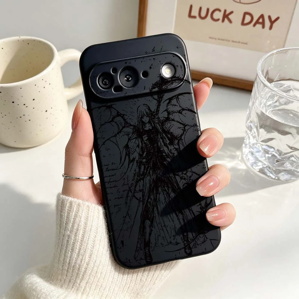 Retro Gothic Style Black Soft Silicone Phone Case Cover