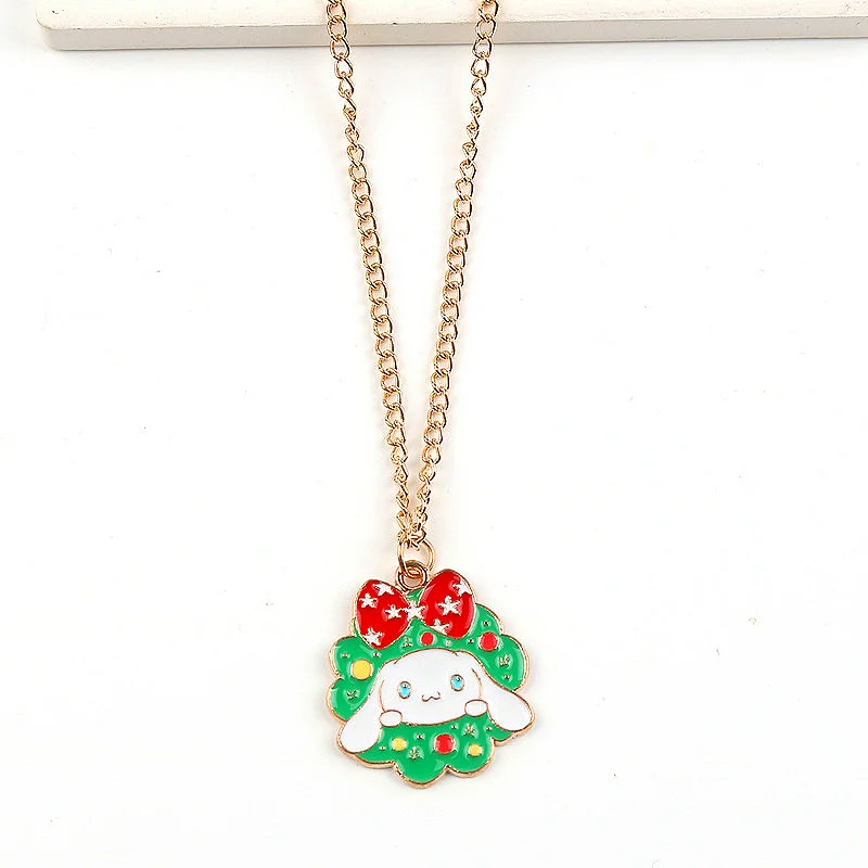 Kawaii Sanrio Necklace Anime Hello Kitty Kuromi Couple Golden Silver  Clavicle Chain Accessories Girl Birthday Christmas Gift