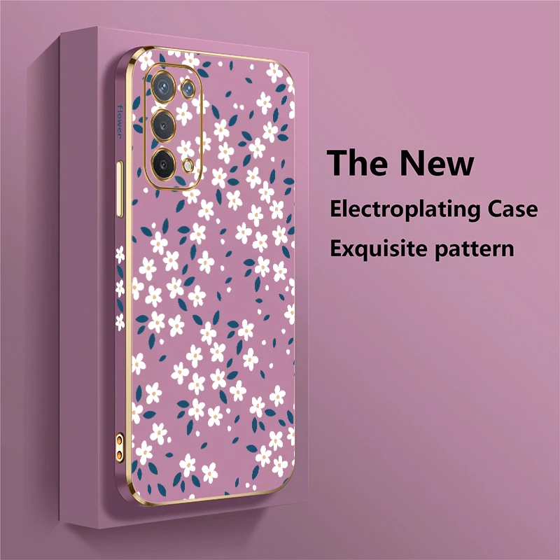 Elegant Floral Shockproof Silicone Phone Case with Plating Finish