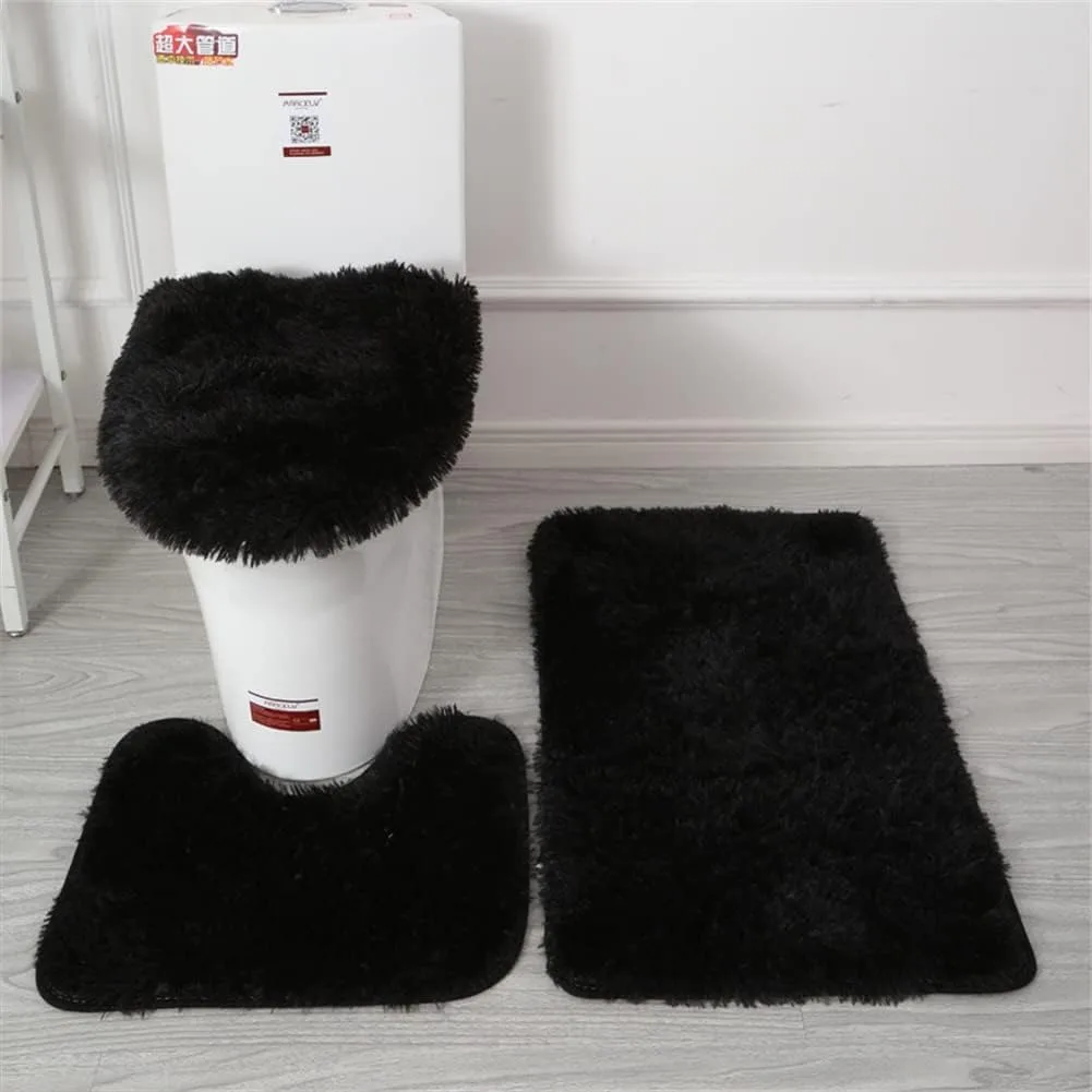 Juego 3 Alfombrillas Baño Microfibra - Suaves, Absorbentes, Antideslizantes, Lavables, Blanco