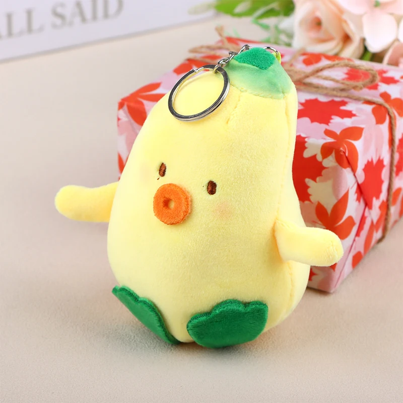 

Cute Banana Duck Plush Toy Cartoon Pendant Soft Stuffed Doll Keychain Backpack Car Bag Key Ring Decor Kid Gift