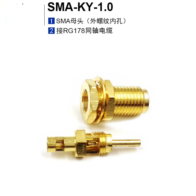 

RF Connector SMA-KY-1.0 Female Connector Applicable Rg178 Coaxial Cable