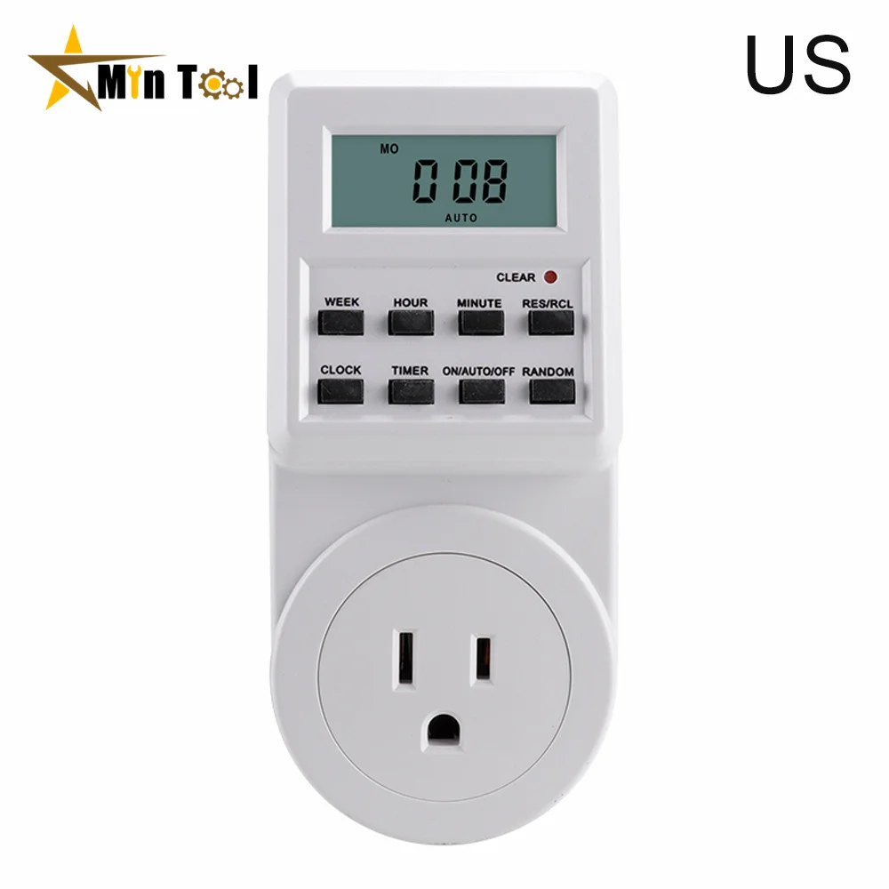 Digital Weekly Programmable Electrical Wall Plug-in Power Socket Timer Switch Outlet Time Clock Power Supply Accessories 5