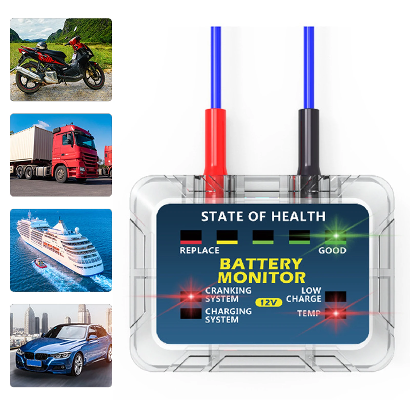 

BM5 12V LED Battery Tester Volt & Amp Lead Acid Battery Tester Monitor BM5 Battery Analyzer Load Car Battery Checker