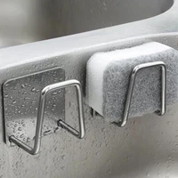 Kitchen Sink Accessories organizer shelf Sponges Drain Drying Rack Stainless Steel Kitchen Sponges Holder Self Adhesive Sink 1