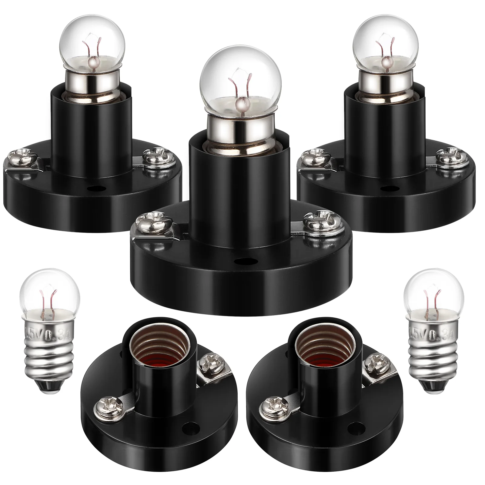 

Bulb Holder Base Screw Lamp Student Light Bulbs Plastic Experiment Lighting Accessories E10 Holders Socket