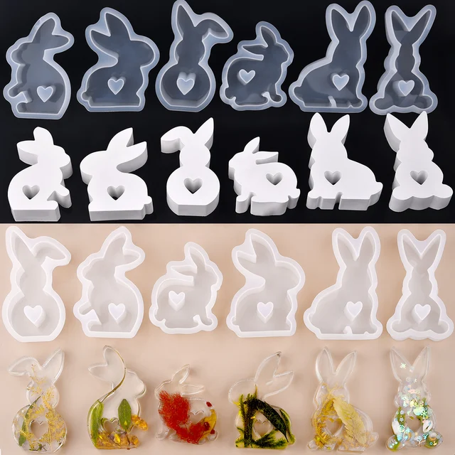 Rabbit Candle Gypsum Silicone Mold Resin Soap Mold Love Bunny Aromatherapy Candle Mold Home Decor Desk Ornament