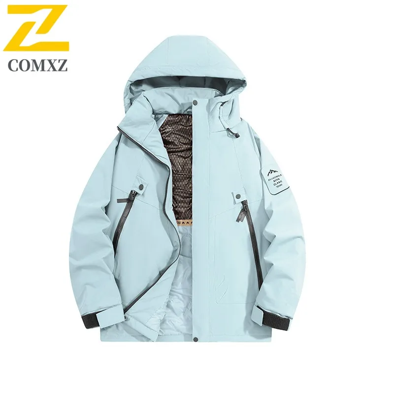 COMXZ New Outerwear Scratch Resistant Waterproof Travel Hiking Coat Work Windproof Breathable Stylish Men's Windbreaker Jacket