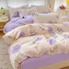 4pcs, 100% cotton bedding set, four piece sheet set comfort set girly fresh style couple bed comforter set 3