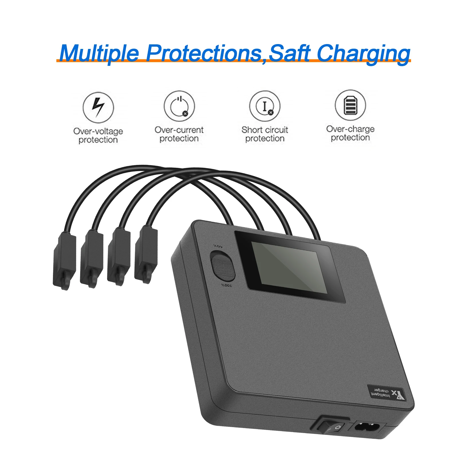 Drone Battery Charger 6 in1 Digital Display for DJI AIR 3/3S with USB adapter