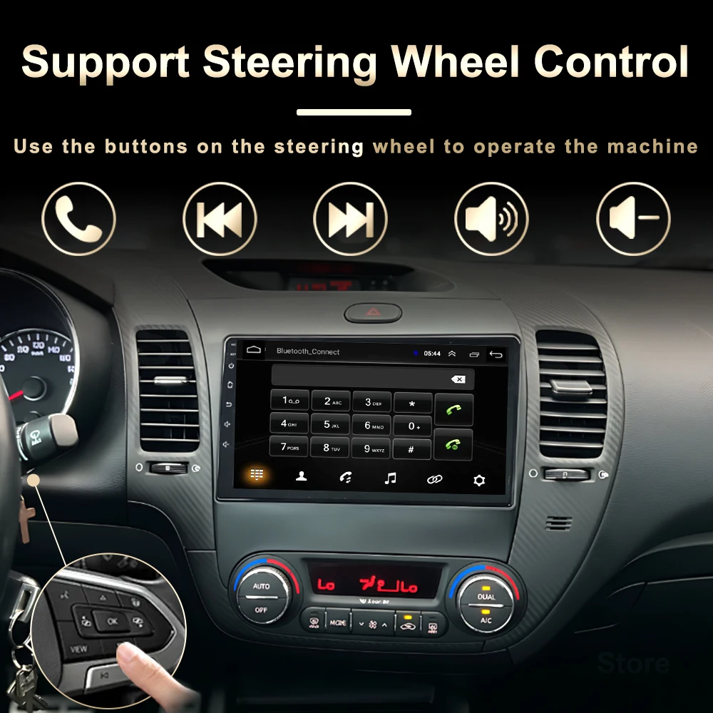 2 Din Android 16 para KIA K3 CERATO FORTE 3 YD sintonizador 2013 2014 2015 2016 2017 Radio de coche reproductor Multimedia GPS pantalla táctil estéreo 3