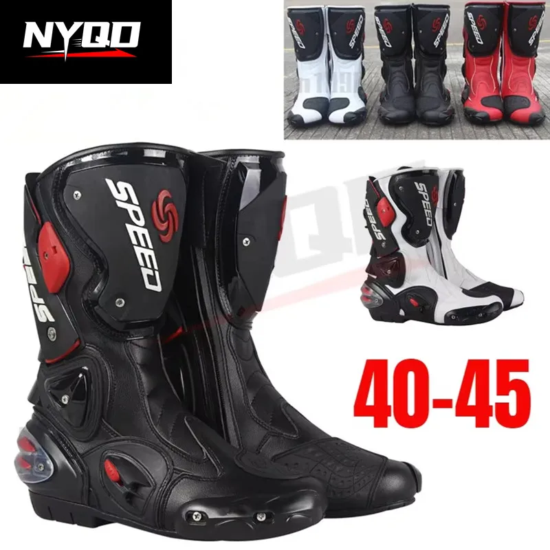 Motorcycle Riding Shoes Boots For Men Anti-fall Water-repellent Breathable Off-road Racing