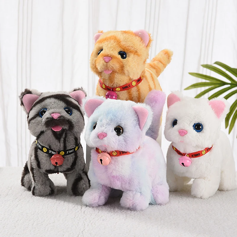 Cute Electronic Plush Cat Toy Can Walking Meowing Wagging Tail Stuffed Cat Doll Child Interactive Toys For Birthday Gift 3