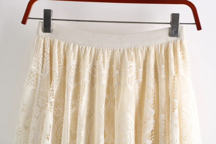 Unique Exquisite Hollow Lace Long A-Line Skirt