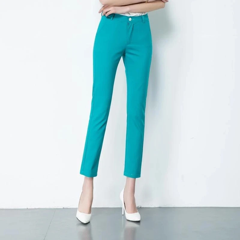 Casual Solid Color Office Pencil Pants Women Spring Fashion Oversized 4XL Ankle-Length Trousers Casual Stretch Classic Sweatpant