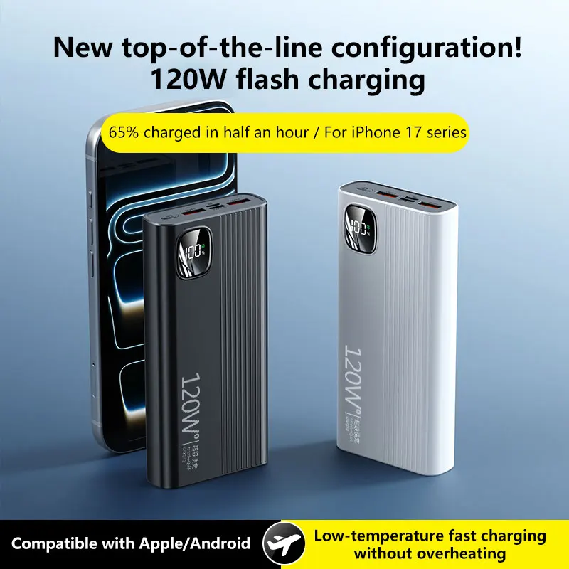 500000mAh Power Bank 120W Ricarica super veloce Alimentazione mobile portatile Display digitale Batteria esterna di grande capacità 2026 - immagine 2