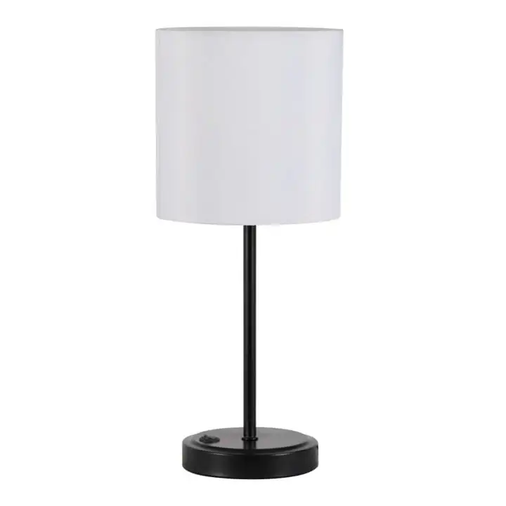 

Black Metal Stick Lamp with USB Port, 19"H，Home Light