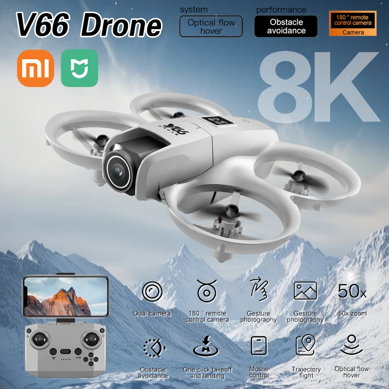 Xiaomi mijia V66 Drone Mini Remote Control Aircraft 4K HD Camera Children's Toy Micro Aircraft Fixed Height Freestyle Quadcopter drone quadcopter