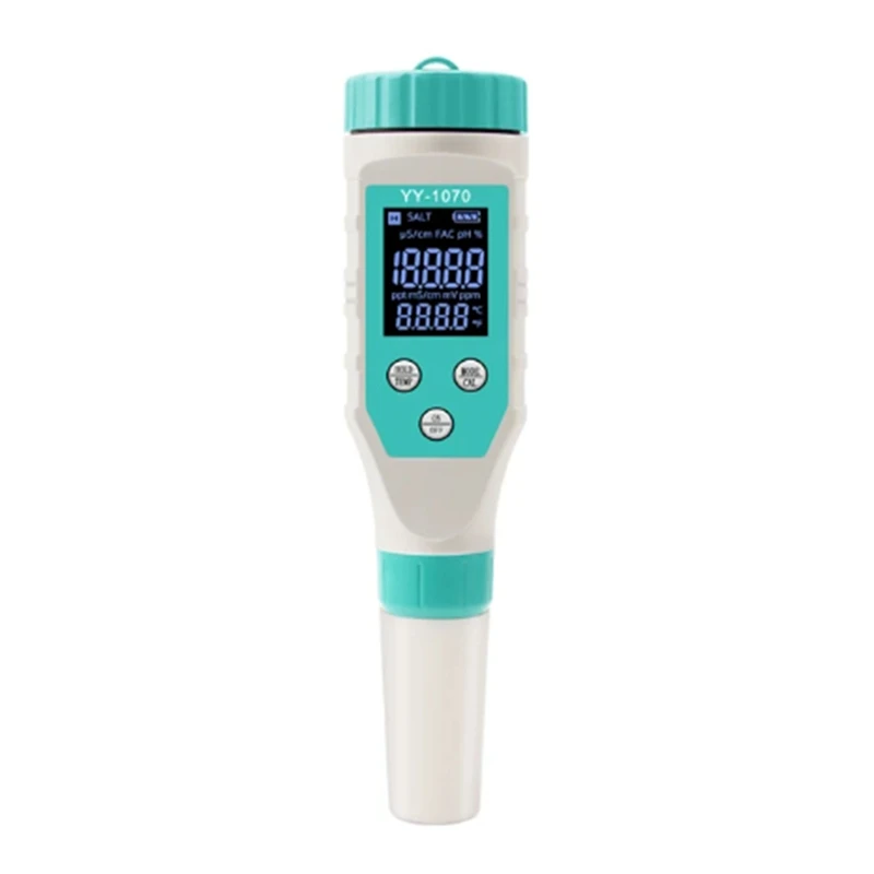 

7 In 1 PH/Free Chlorine/ORP/EC/TDS/Salt/Temp PH Meter Swimming Pool Salinity Tester IP67 Waterproof For Aquarium Easy To Use