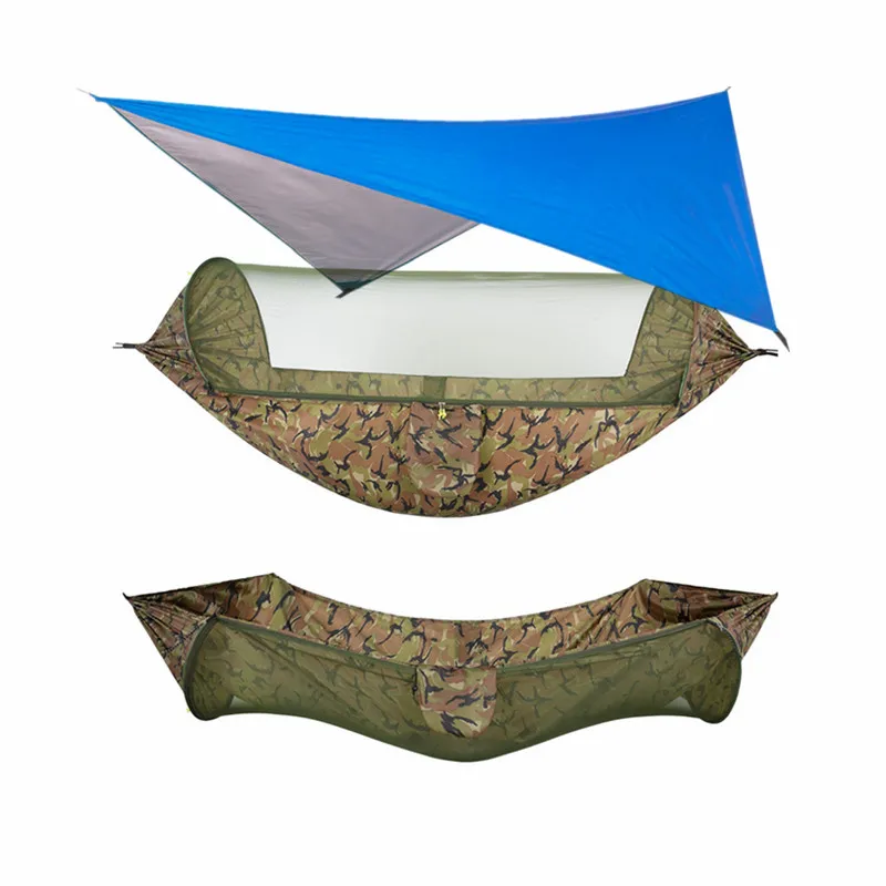 Large Camping Hammock with Mosquito Net and Rain Fly- 2 Person Portable Hammock with Bug Net and Tent Tarp , Hammock Tent 