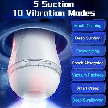 Sex Toys for Men Sucking Automatic Male Masturbator Cup Realistic Vagina Pussy Blowjob Suction Vibrator Masturb for Adults 18 5