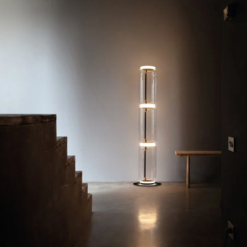 Hot Sale Nordic Room Super Slim Luxury Floor Lamp Luminous Standing Lights glass Lighting Style Modern Office
