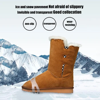 Climbing Crampons 5 Studs Ice Gripper Spike Anti-Skid Over Shoes Covers Wear Resistant for Snow Walking Winter Outdoor Equipment 3