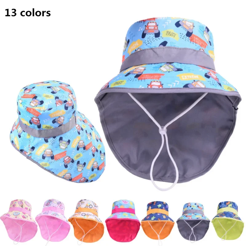 

New 2022 Spring Summer Cotton Baby Sun Hat for Girls Boys Baby Bucket Hat Outdoor Children Fisherman Hat UV Protection Beach Hat