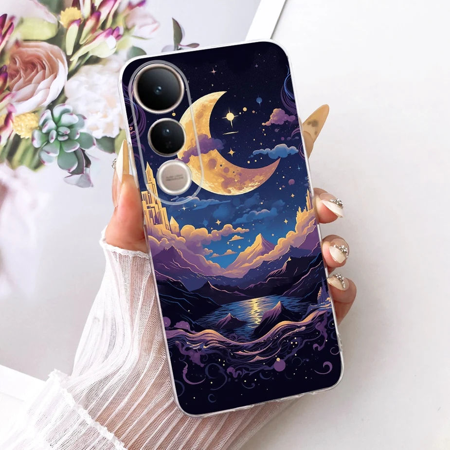 Luxury Bow Flowers Painted Soft Silicone Phone Case Cover