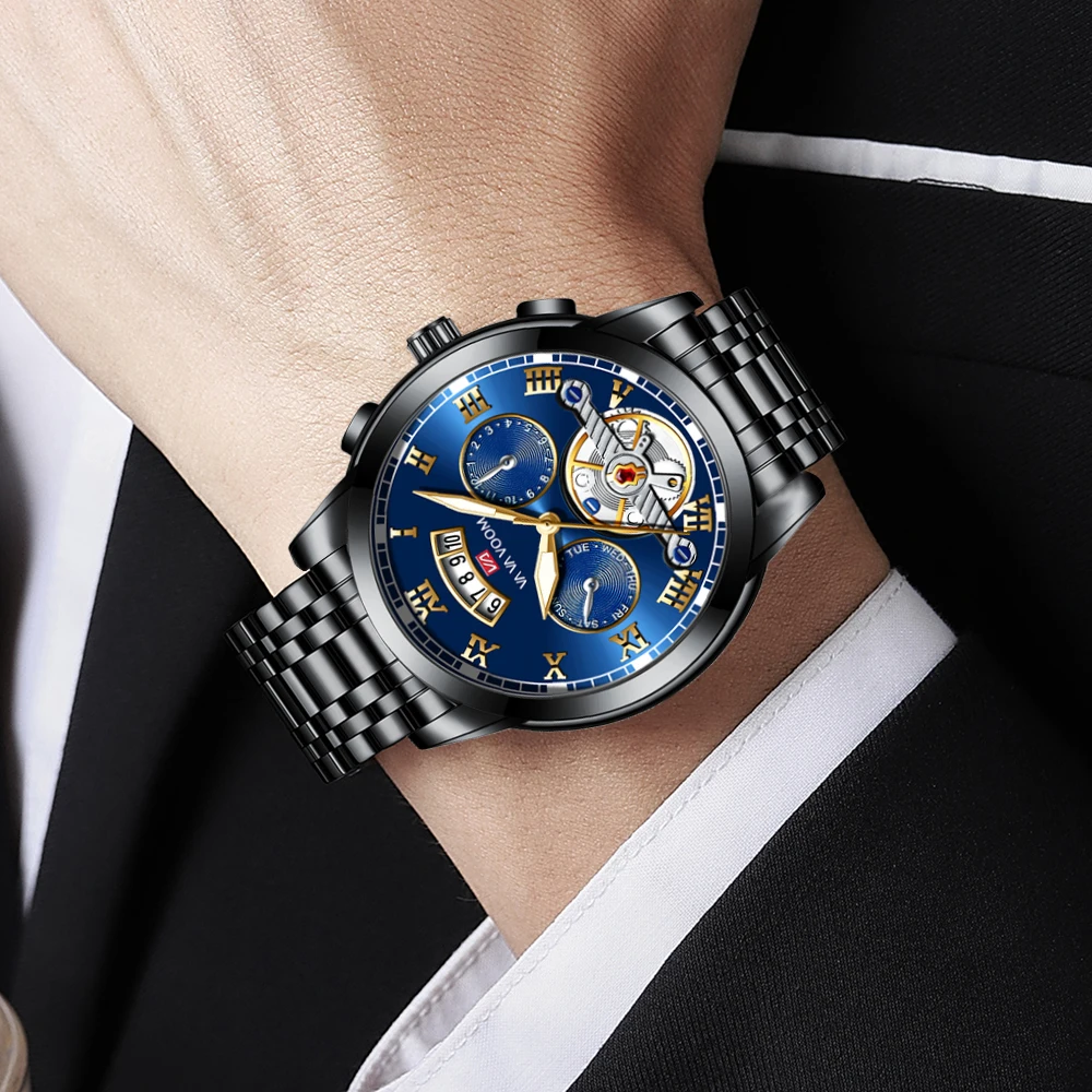 Brand Men Watch Original Pilot Series Simulation Tourbillon 41mm Stainless Steel Quartz Movement Casual Sports Watch_voghion.com