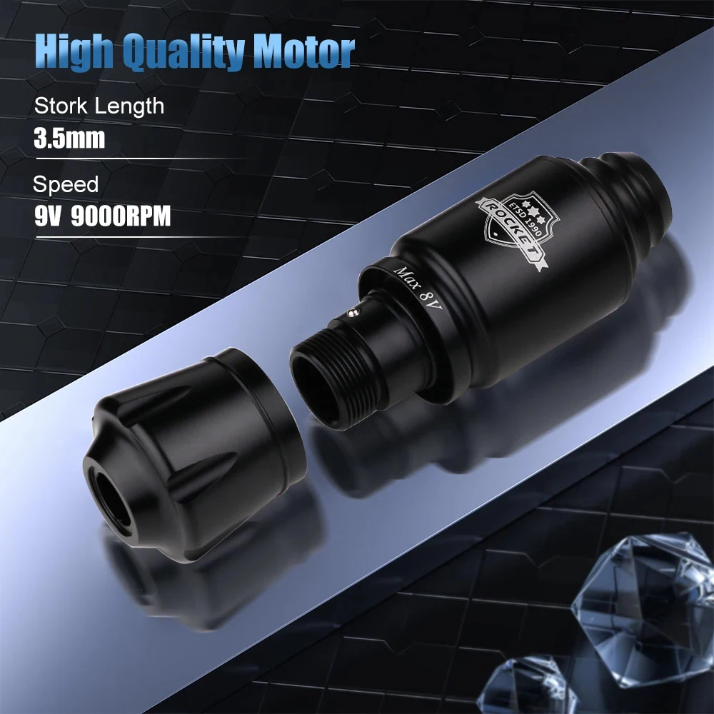 Mini Rocket Tattoo Pen Tattoo Machine Rotary Gun Premium Motor Rechargeable Battery Power For Permanent Microneedling Makeup 3