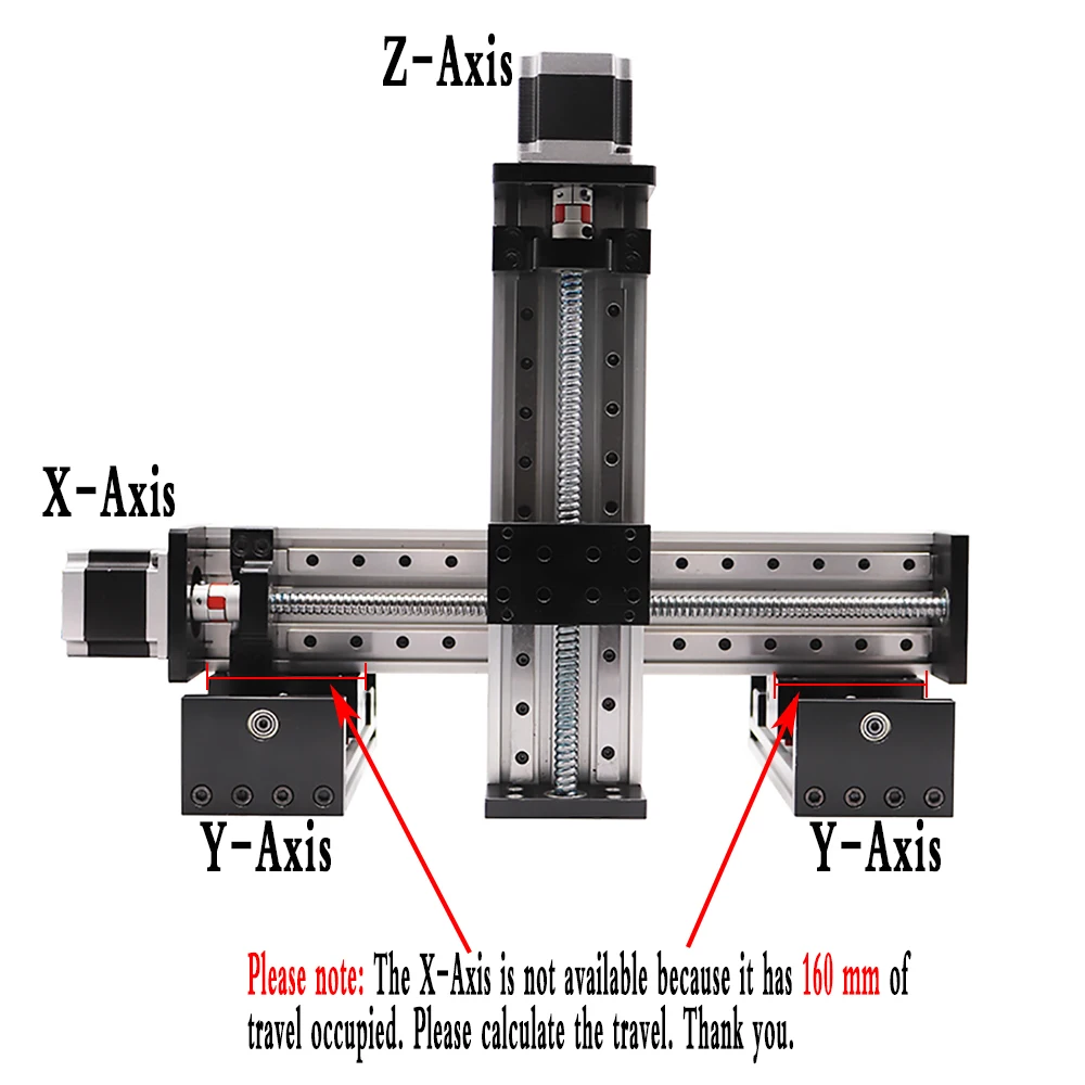 CNC Gantry 3-Axis XYZ Stage Table Ball Screw Linear Guide Rail