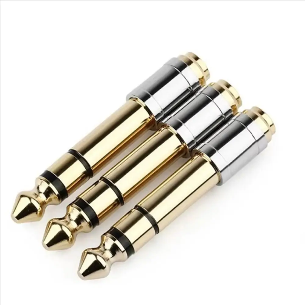 Adapter 3.5 To 6.35 Audio Adapter Gold Copper Jack Converters Headphone Plug Electric Pianos audio adapter audio converter adapter