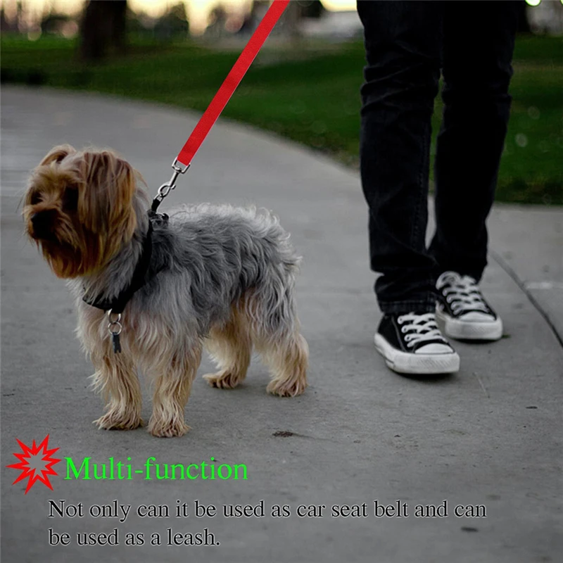Dog Seat Belt Dog Leash Dog Harness Pet Collar Pet Harness Leash Pet Seat Belt Nylon Safety Belt Dogs Solid Color Pet Car Seat Belt Two-in-one Leash Adjustable Dog Harness Collar Products Pet Accessories