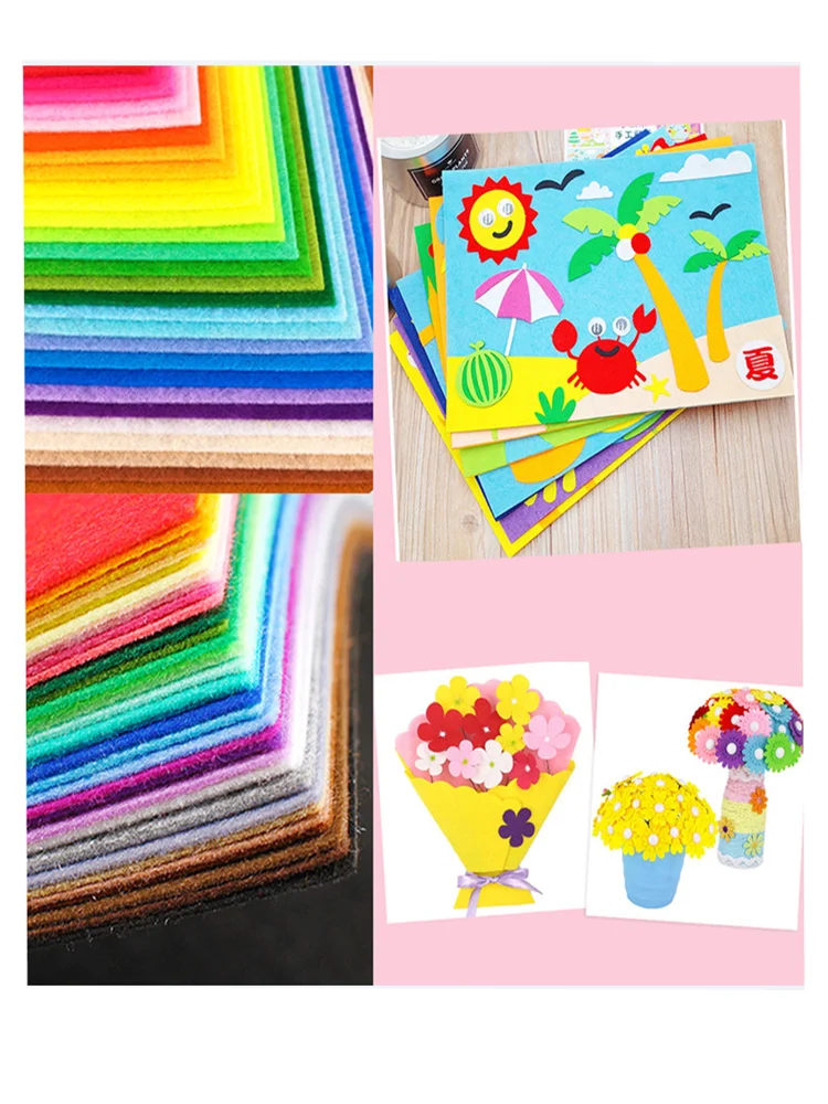 40pcs 30x30/30x20/15x15/15x10cm DIY Polyester Cloth Felts 1mm Home Sewing Wedding Decoration Dolls & Craft