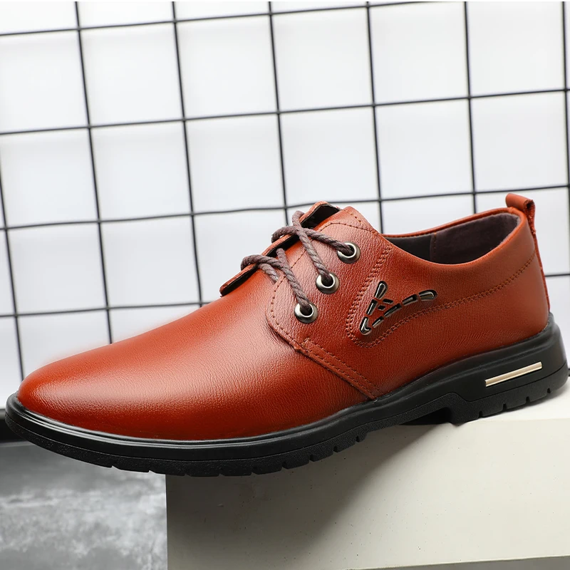 Outdoor Walking Business Formal Genuine Leather Shoes Casual Designer Luxury Shoes Mens Loafers Dress Shoes Boy Free Shipping 5