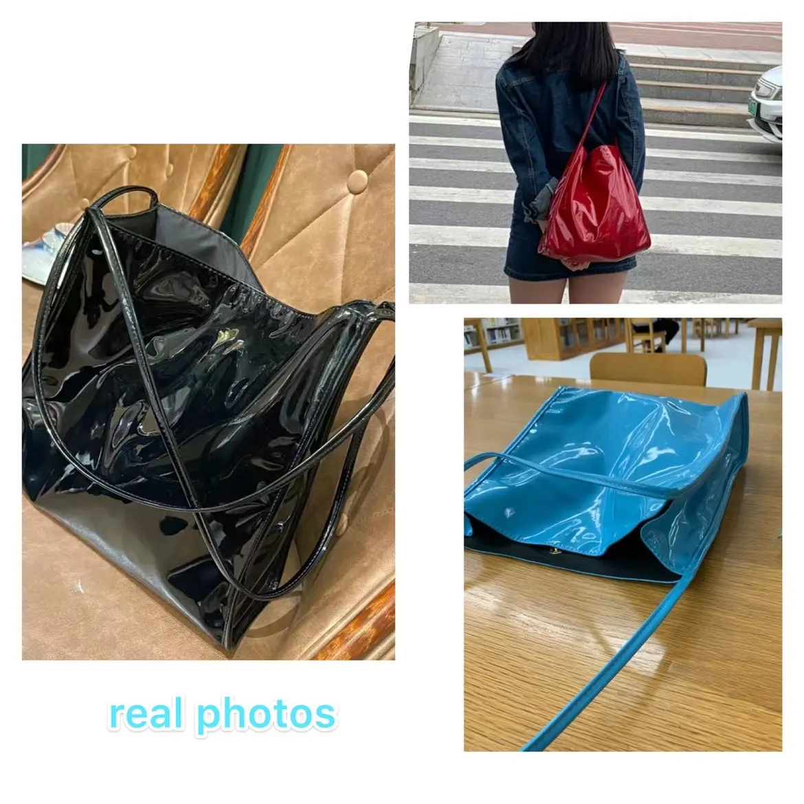 Fashion Patent Leather Women Shoulder Bags Vintage Female Casual Tote Handbags Large Capacity Ladies Shopping Bag leather handbag,women handbags