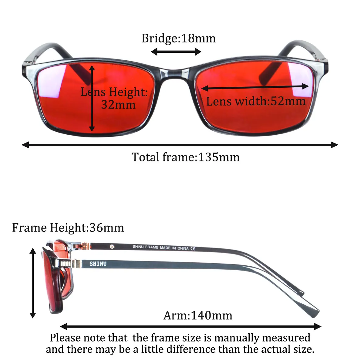 anti blue light glasses men square frame shape red lens full blocking for good sleep orange for long time working with bluelight