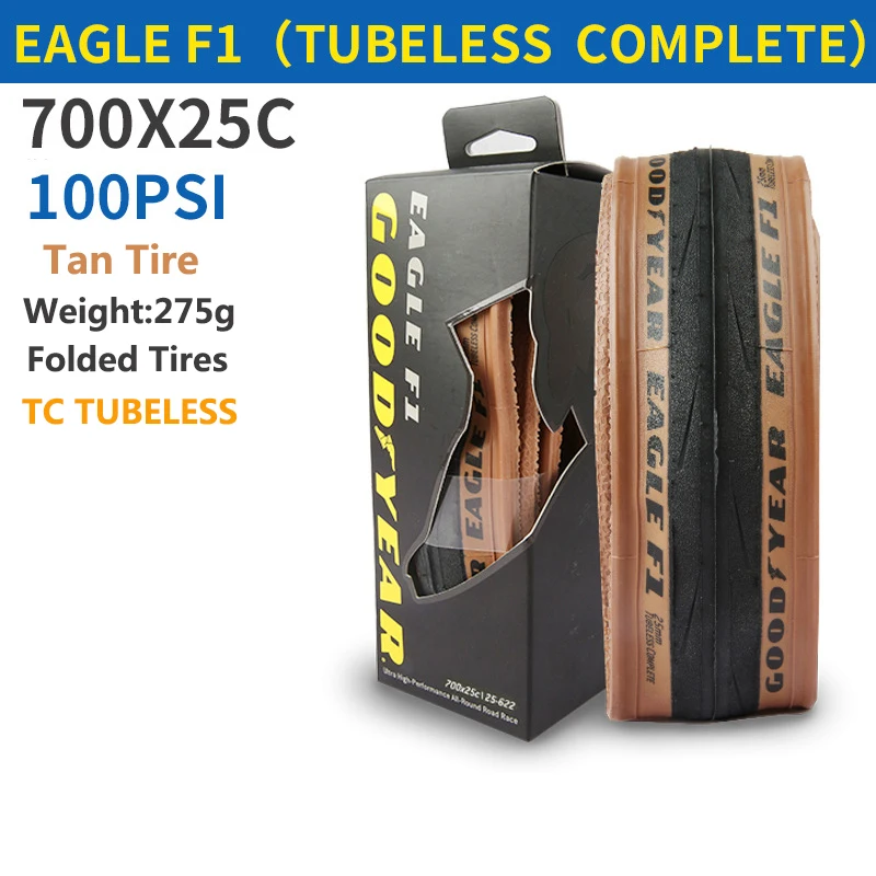 Goodyear Eagle F1 Road Bike Tire 700C Tubeless/Tube Tyre