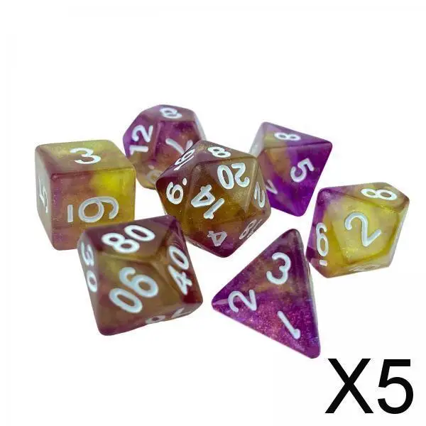 

5x 7x Game Dices Luminary Engraved Assorted for Roll Playing Games