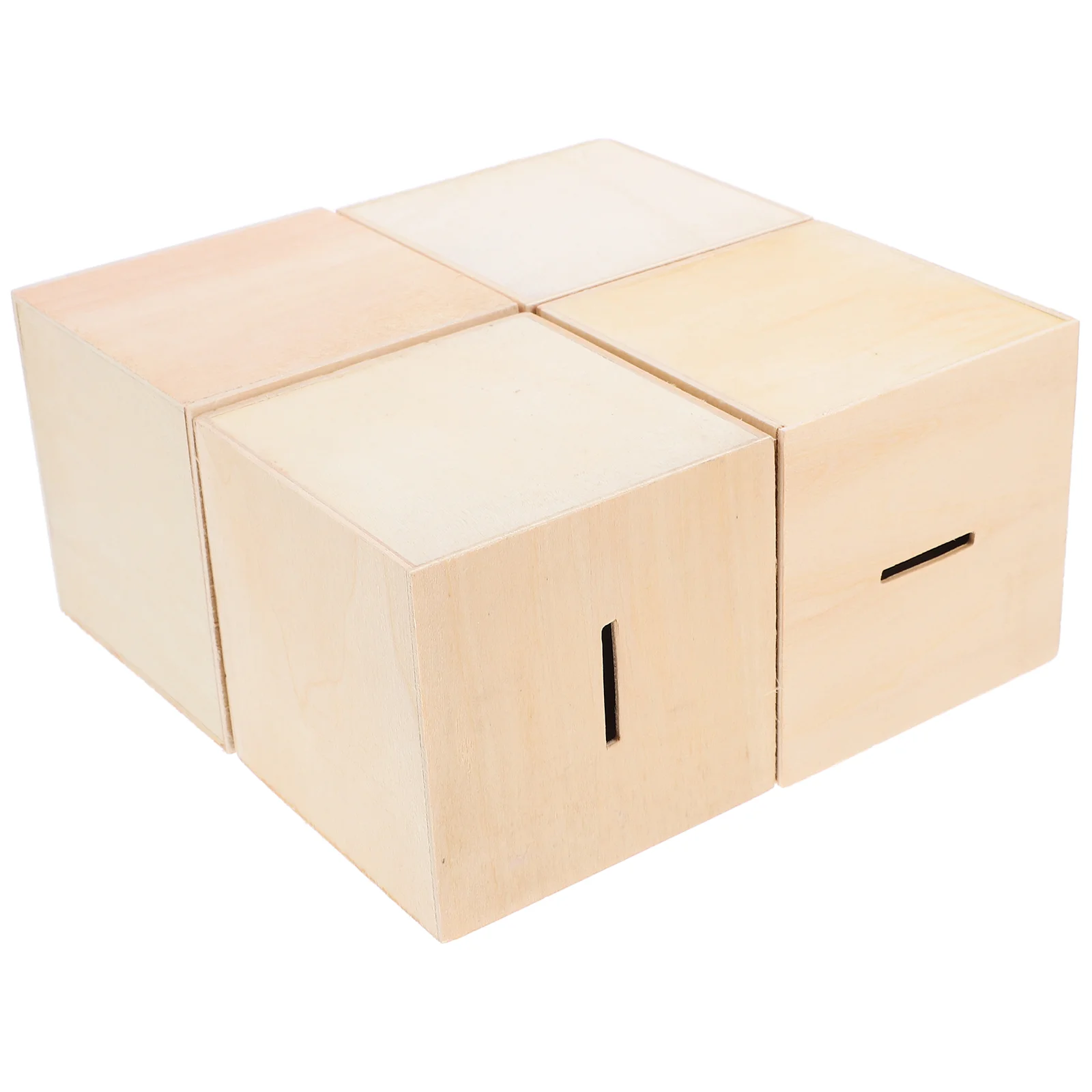 Money Children's Piggy Bank Banks for Kids Paint Your Own Wooden Saving Girl Coin Case