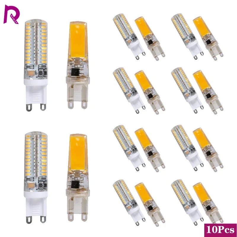 10pcs/Lot LED G9 Light Bulb AC220V 240V 6W 7W 9W 10W 12W Led Lamp COB Spotlight Chandelier Replace Halogen Lamps Cold/Warm White