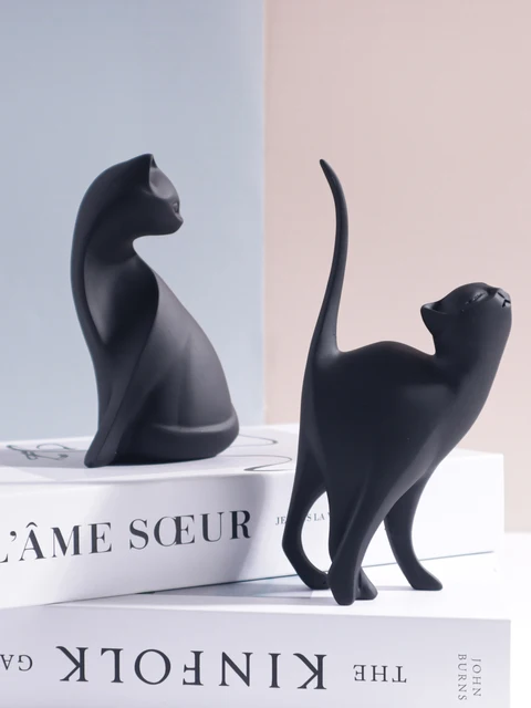 Sculpture de chat de style minimaliste, décoration d'intérieur pour cafés et librairie, design créatif de forme mignonne, option cadeau parfaite 2