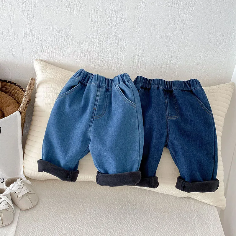 Thicken Denim Blue Kids Jeans Pants