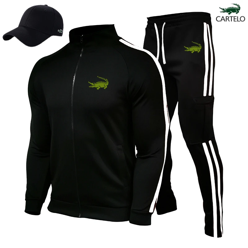 2023 series Men's sportswear, 2-piece set with zipper and pants, casual sportswear with hood, autumn and winter